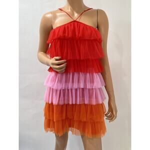 tcec dress Pleated Ruffle Layers Multiple Color Size Medium